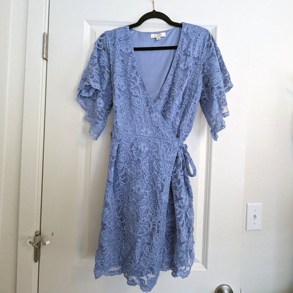 Francescas blue lace wrap dress